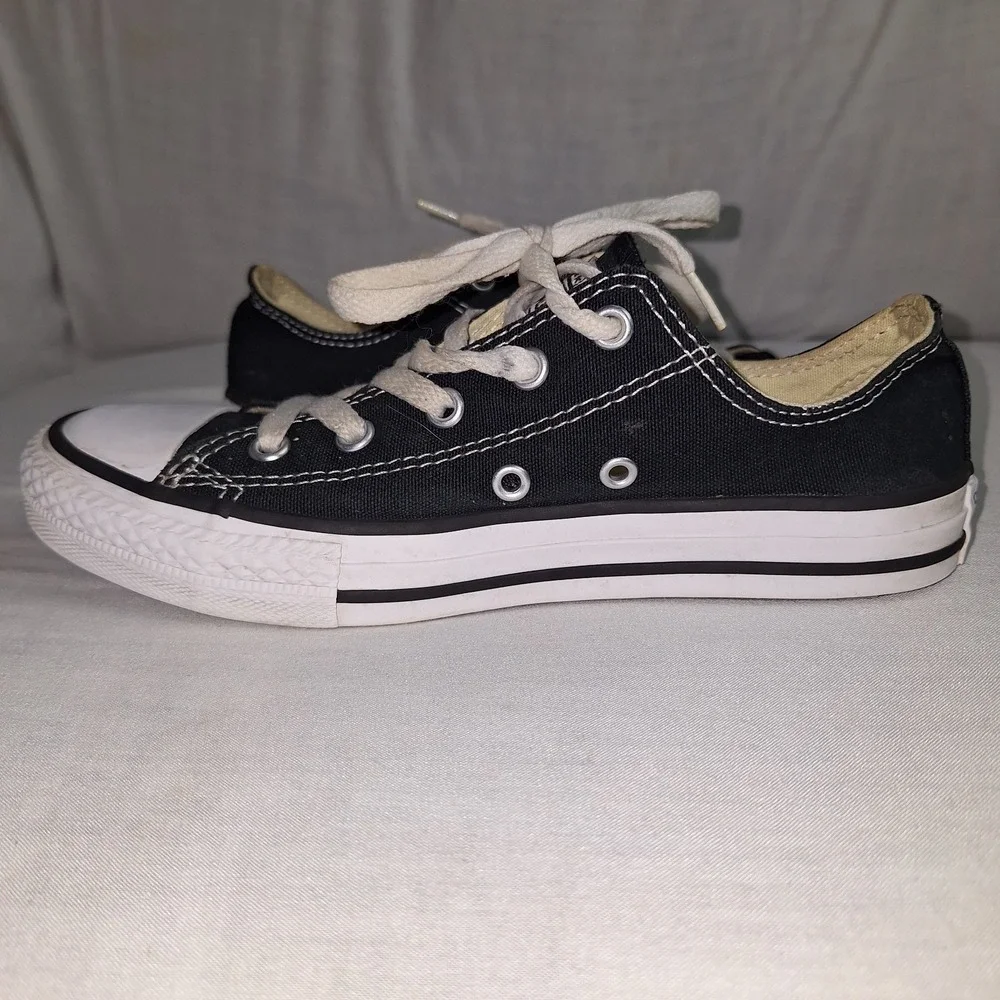 Black Canvas Low Top Converse All Star Shoes Boy Girl Youth Chuck Taylor US 2.5